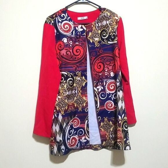PineMa Red Floral Coat Sz 46 - Picture 2 of 8